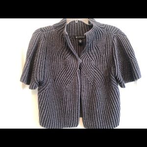 INC crop grey sweater